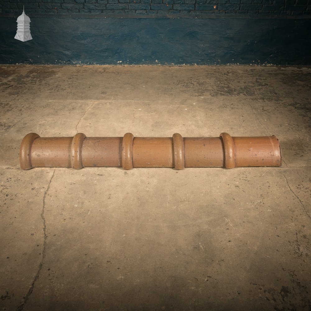 Capped Interlocking Terracotta Ridge Tiles, Batch of 23