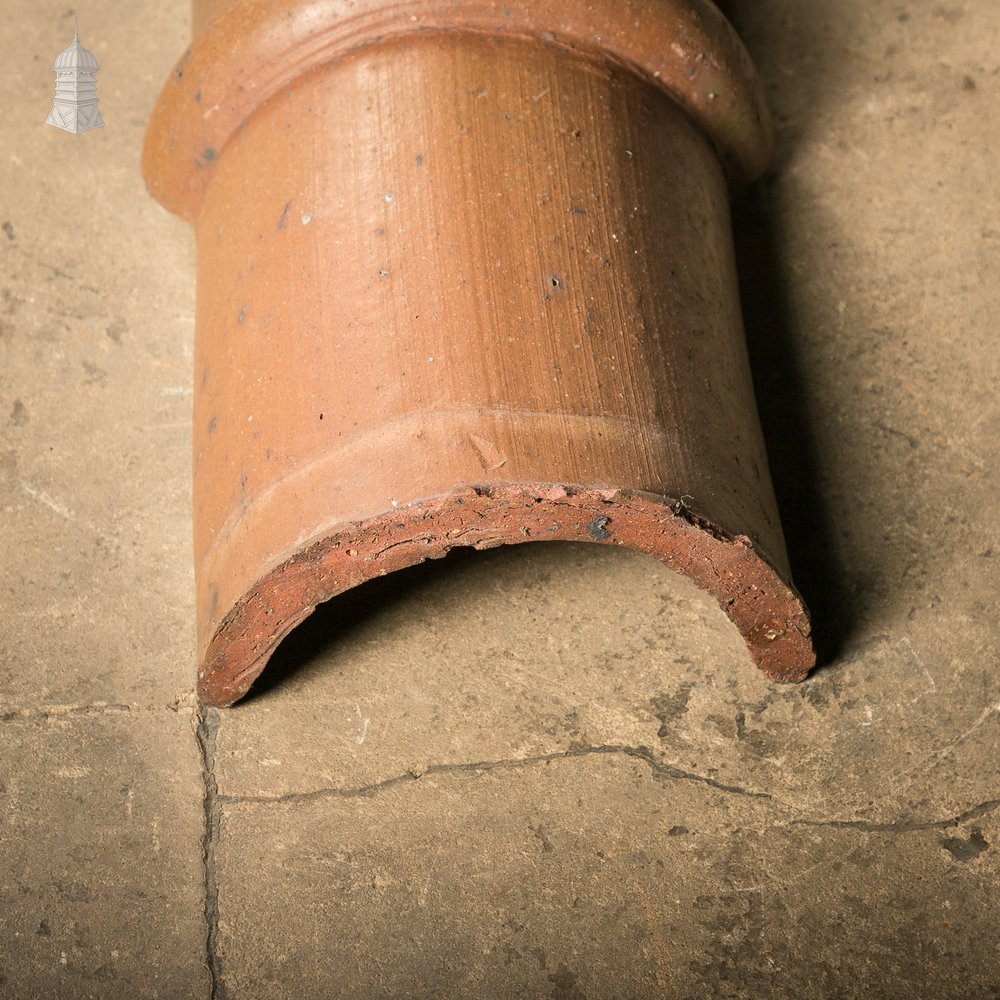 Capped Interlocking Terracotta Ridge Tiles, Batch of 23