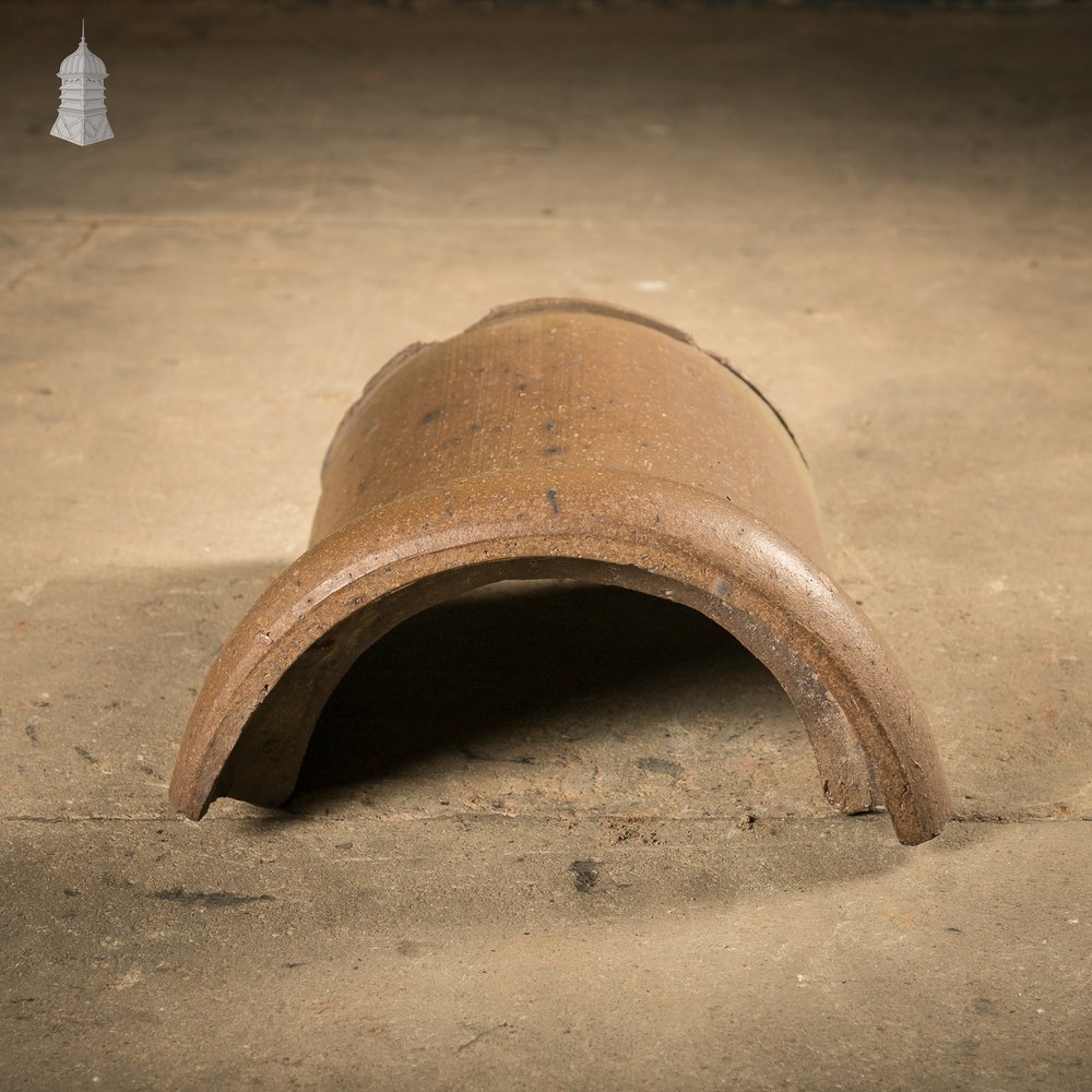 Capped Interlocking Terracotta Ridge Tiles, Batch of 23