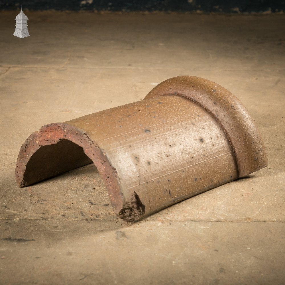 Capped Interlocking Terracotta Ridge Tiles, Batch of 23