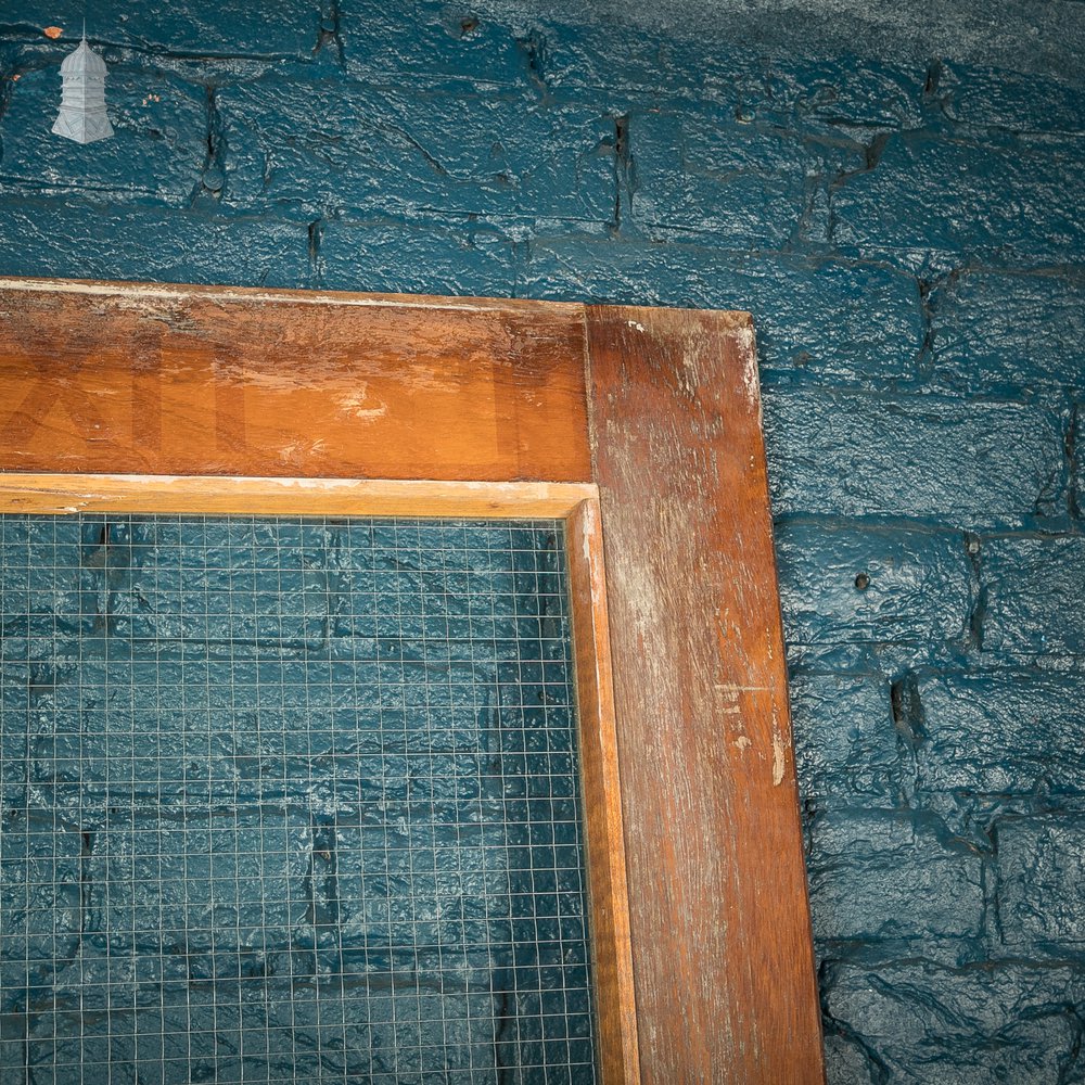 Hardwood Glazed Door, Mahogany with Wired Glass Early 20th C