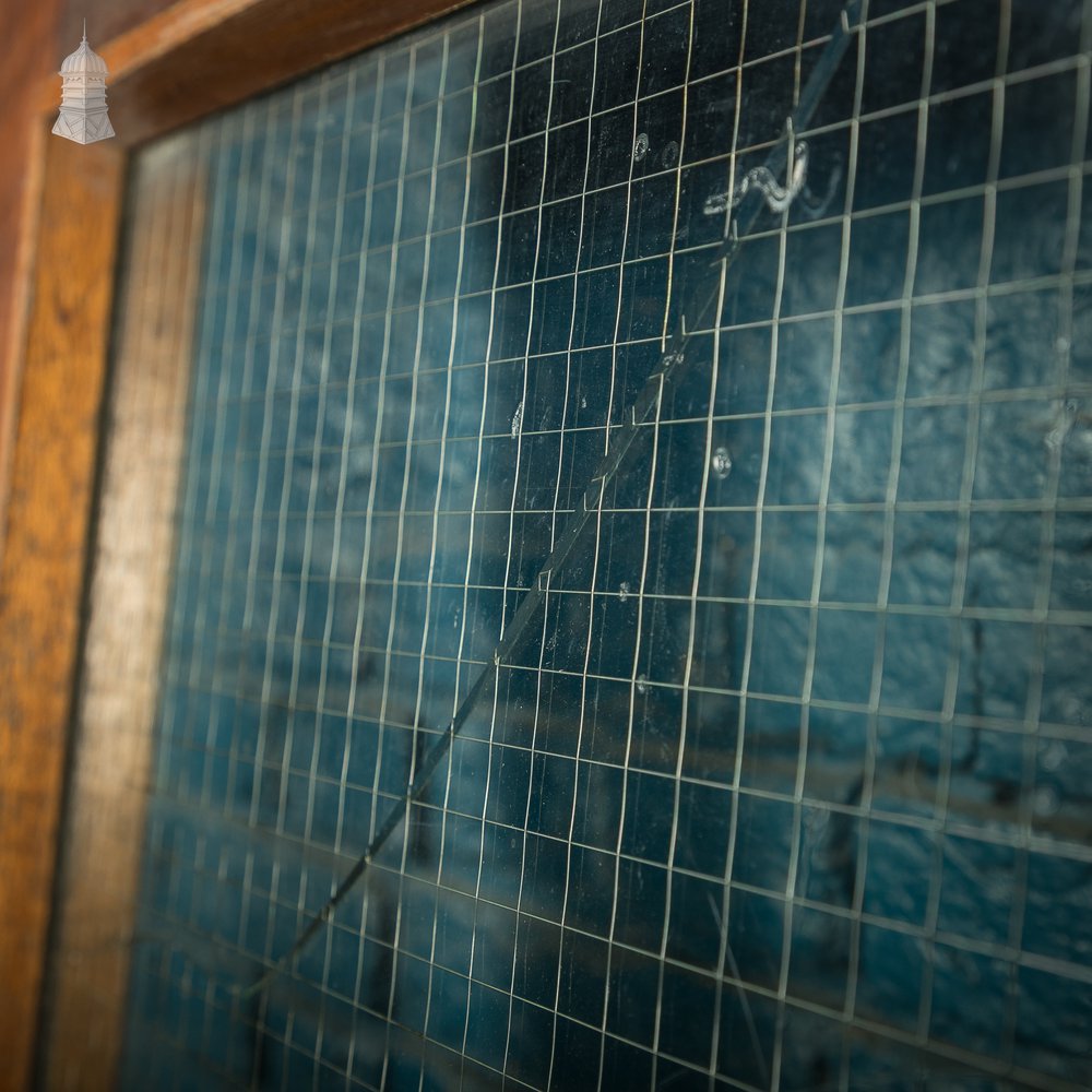 Hardwood Glazed Door, Mahogany with Wired Glass Early 20th C