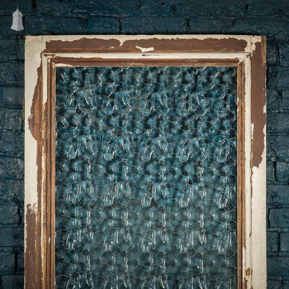 Half Glazed Door, 3 Panel Moulded Painted Pine Textured Glass