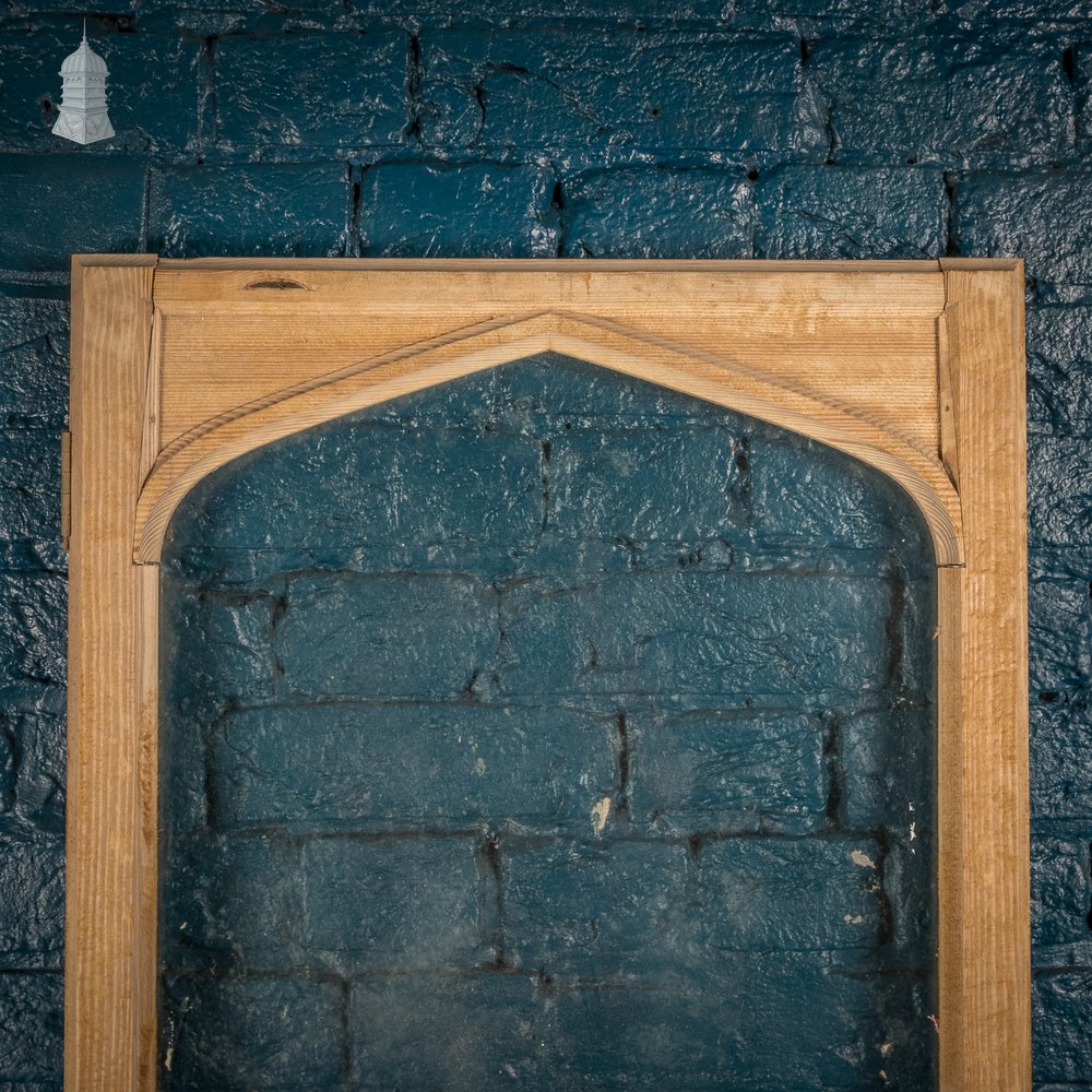 Glazed Pine Door, Cupboard Arched Door with Broken Glazing