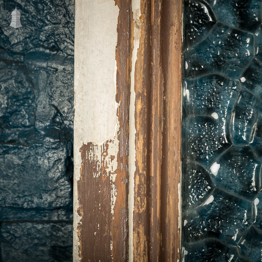 Half Glazed Door, 3 Panel Moulded Painted Pine Textured Glass