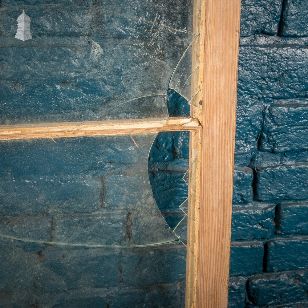 Glazed Pine Door, Cupboard Arched Door with Broken Glazing