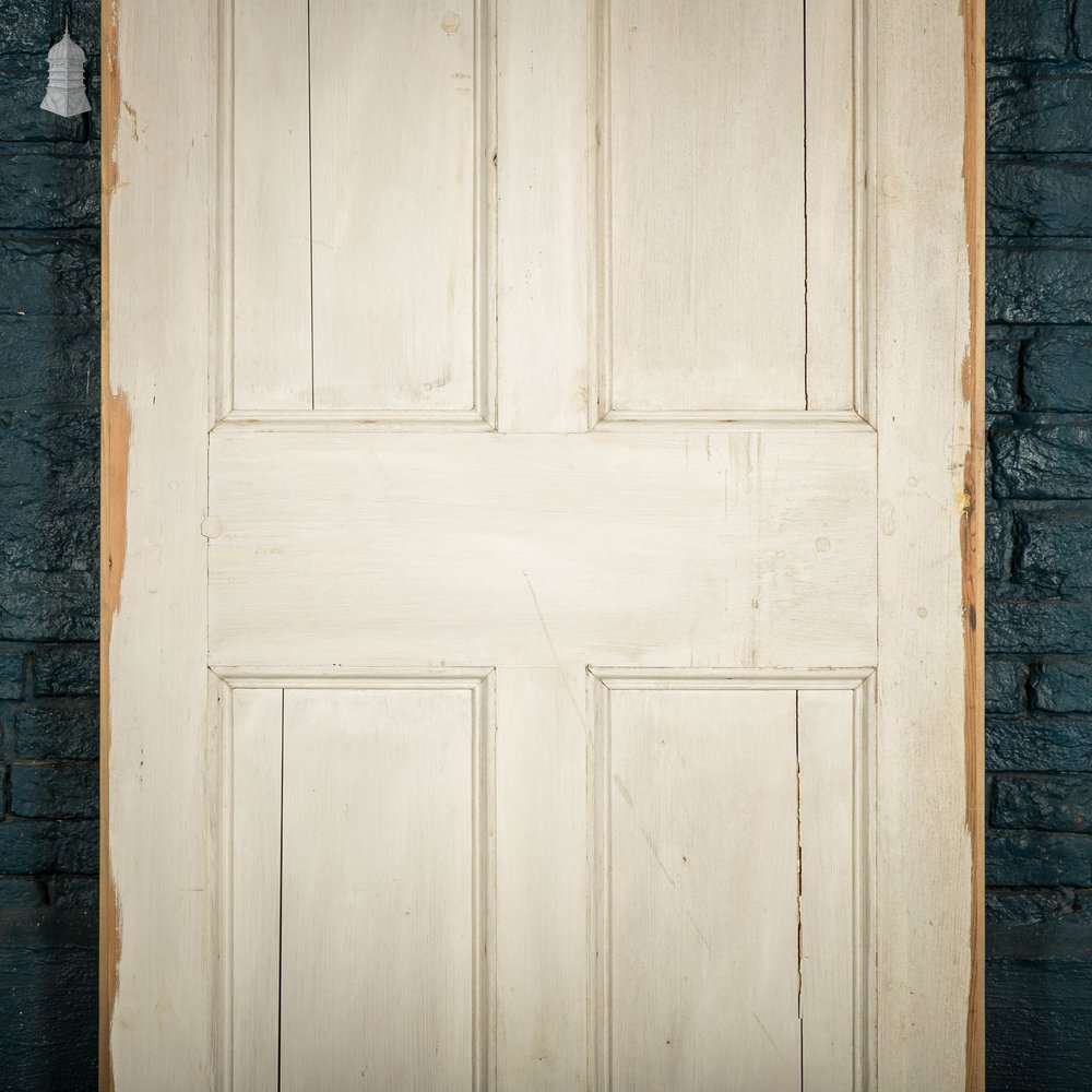 Pine Paneled Door, 6 Panel White Painted