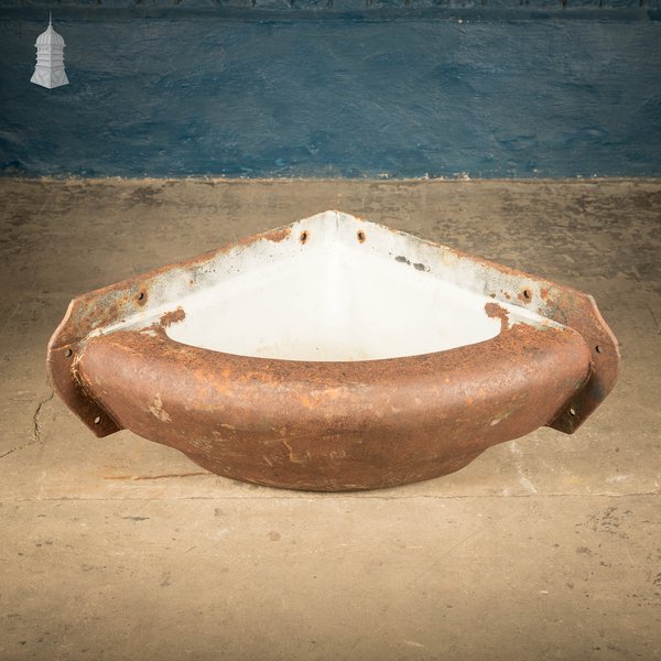 Equine Corner Trough, Part Glazed Cast Iron