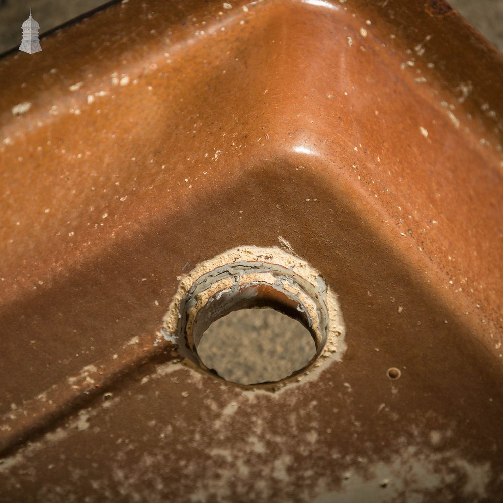 Edwardian Trough Sink, Shallow Salt Glazed