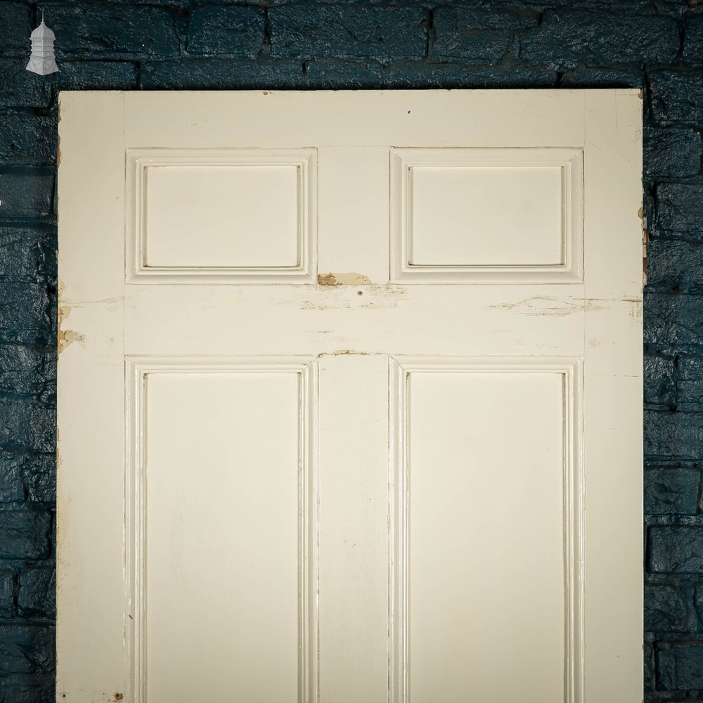 Pitch Pine Paneled Door, 6 Panel White Painted