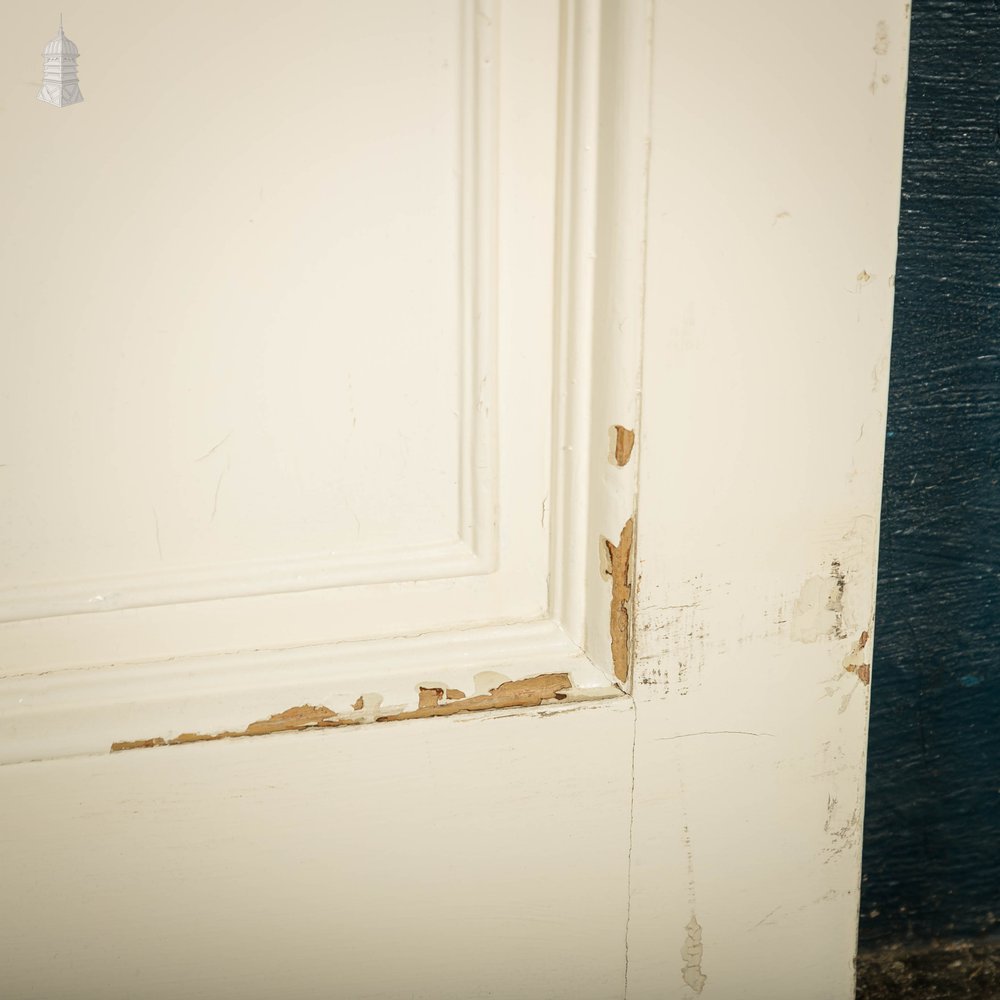 Pitch Pine Paneled Door, 6 Panel White Painted