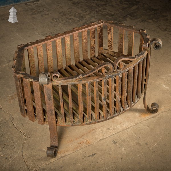 Fire Grate, Wrought Iron Scroll Details