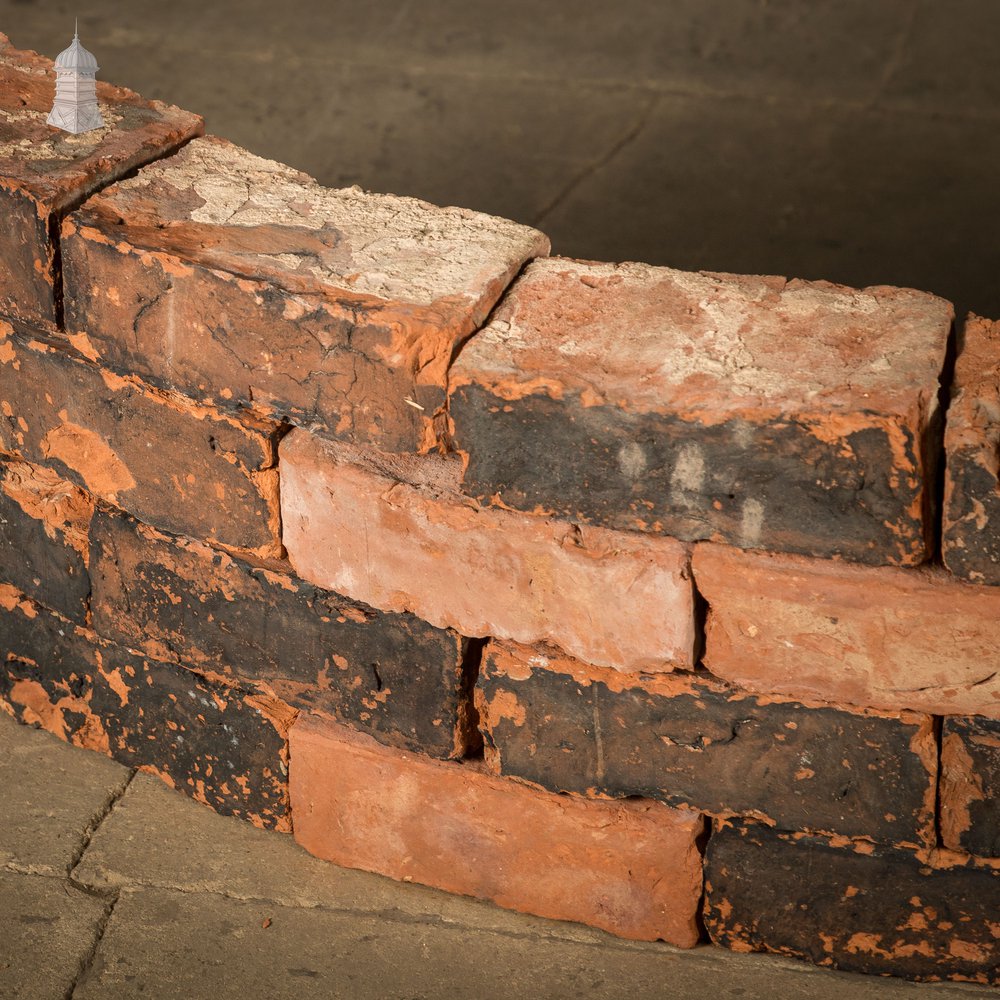 Curved Red Bricks, Reclaimed, Batch of 66
