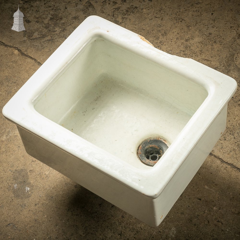 Laboratory Sink, White Glazed Small Belfast Sink by Royal Doulton