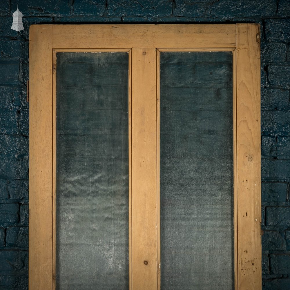 Half Glazed Door, Victorian Pine with ‘Ribbed’ Style Textured Glazing