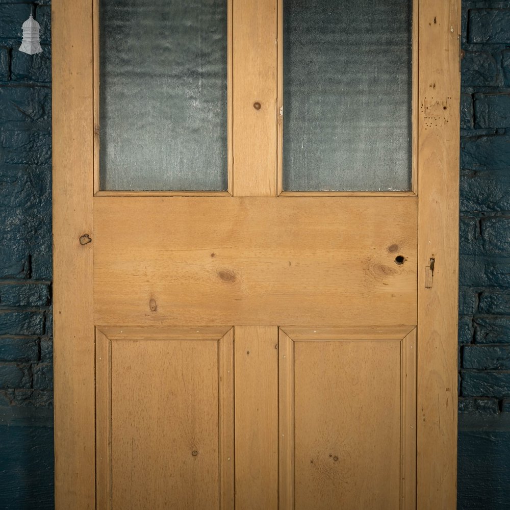 Half Glazed Door, Victorian Pine with ‘Ribbed’ Style Textured Glazing