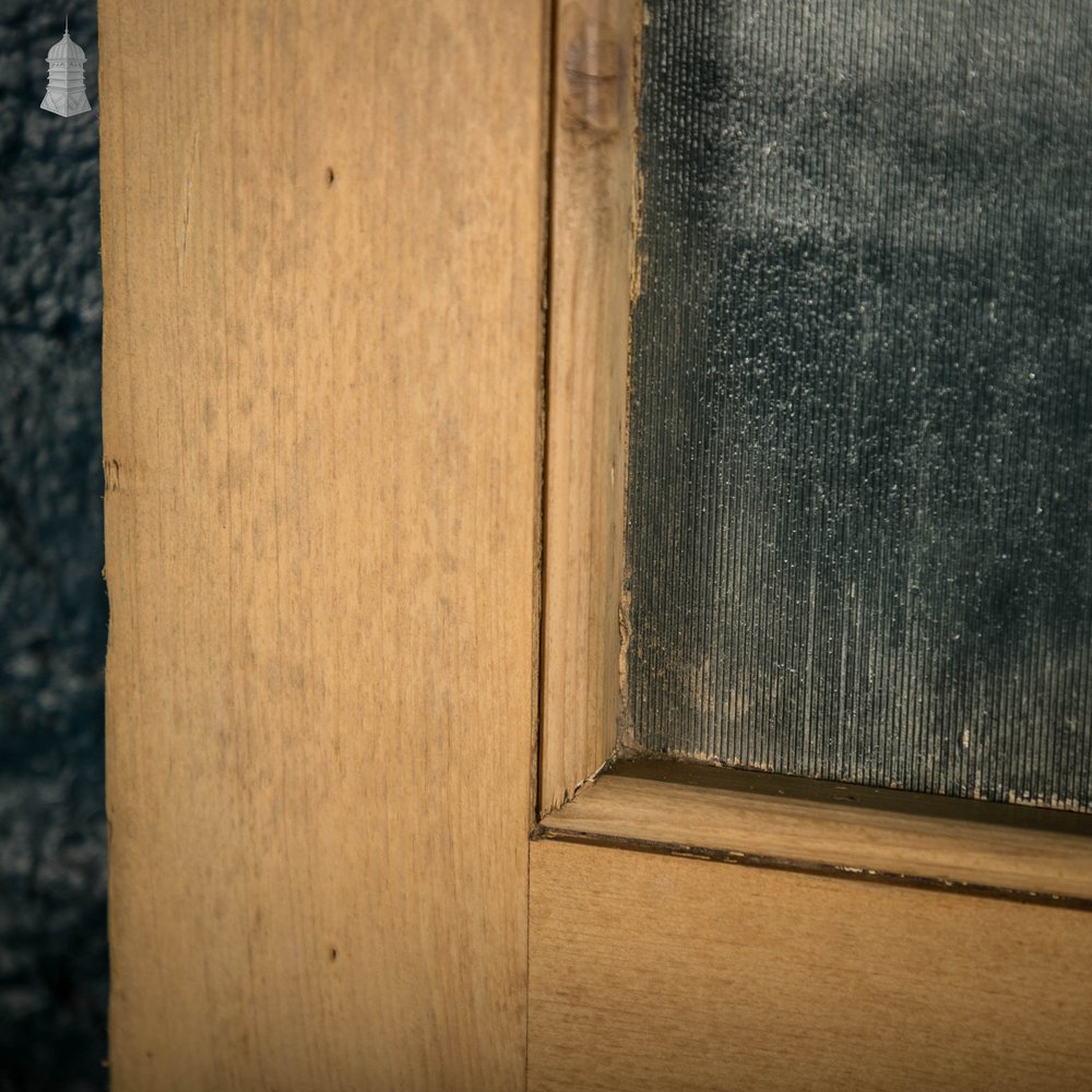 Half Glazed Door, Victorian Pine with ‘Ribbed’ Style Textured Glazing