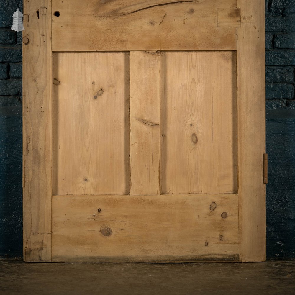 Glazed Door, 19th C Pine with ‘Hammered Cathedral’ Style Glass