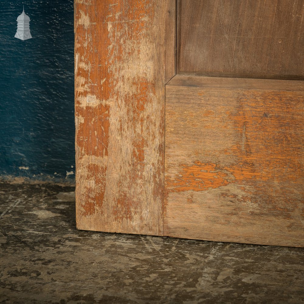 Hardwood Entrance Door, Wide, Early 20th C Paneled Mahogany