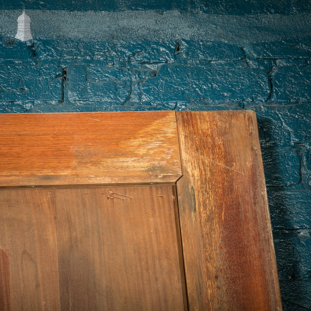 Hardwood Entrance Door, Wide, Early 20th C Paneled Mahogany