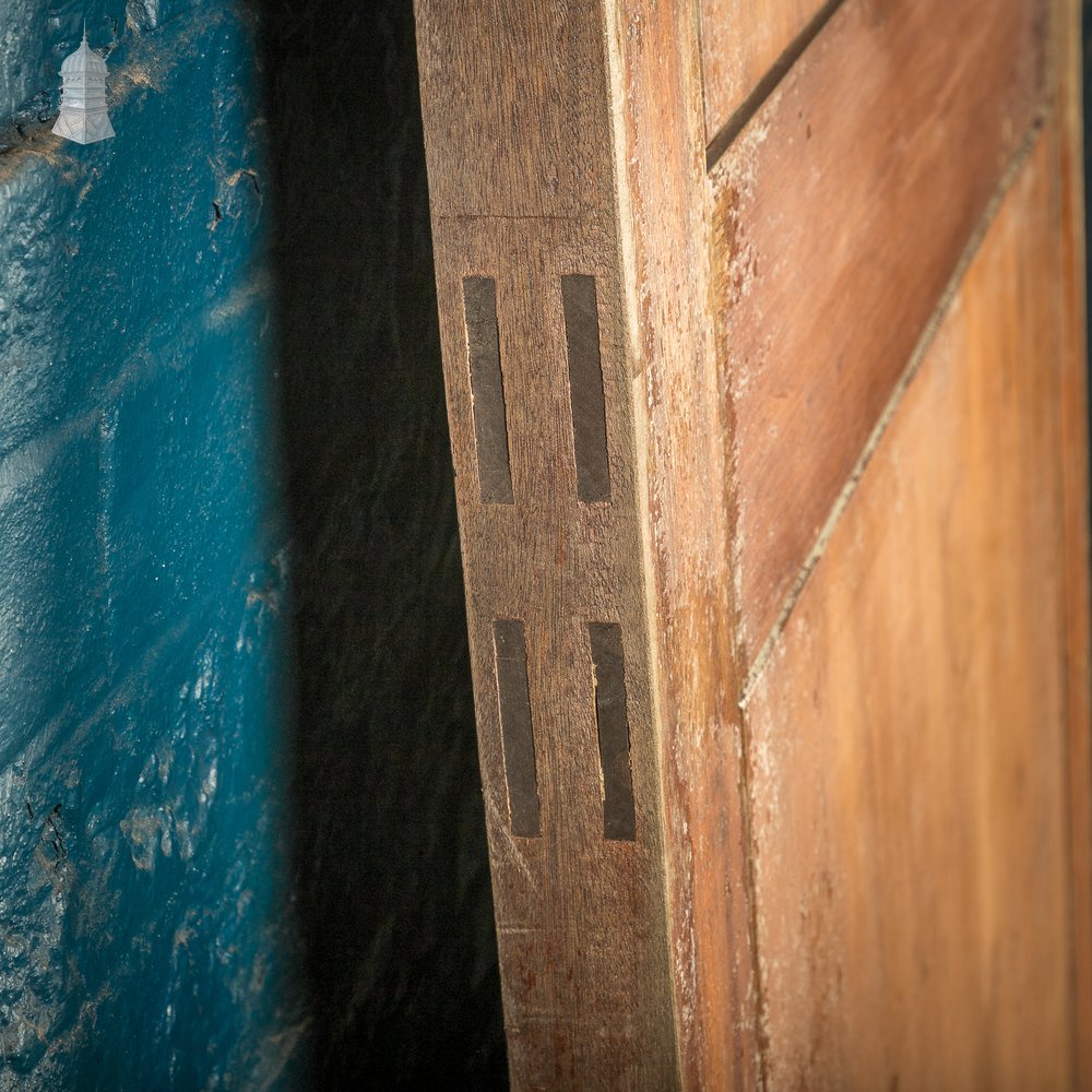 Wide Hardwood Door, Two Panel Mahogany, Early 20th C