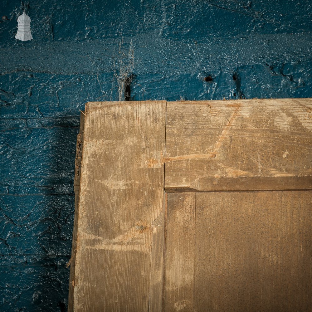 Narrow Paneled Door, 19th C Pine with Stop Chamfer Detail