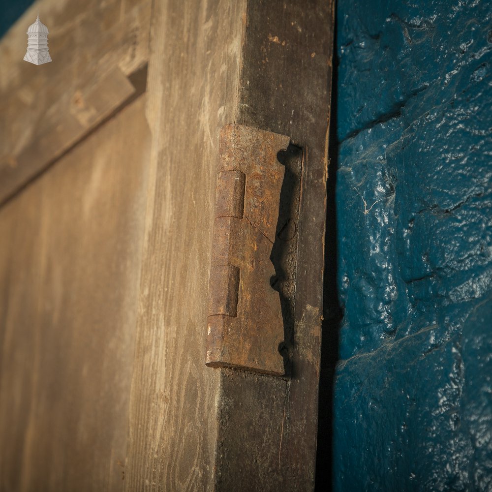 Narrow Paneled Door, 19th C Pine with Stop Chamfer Detail