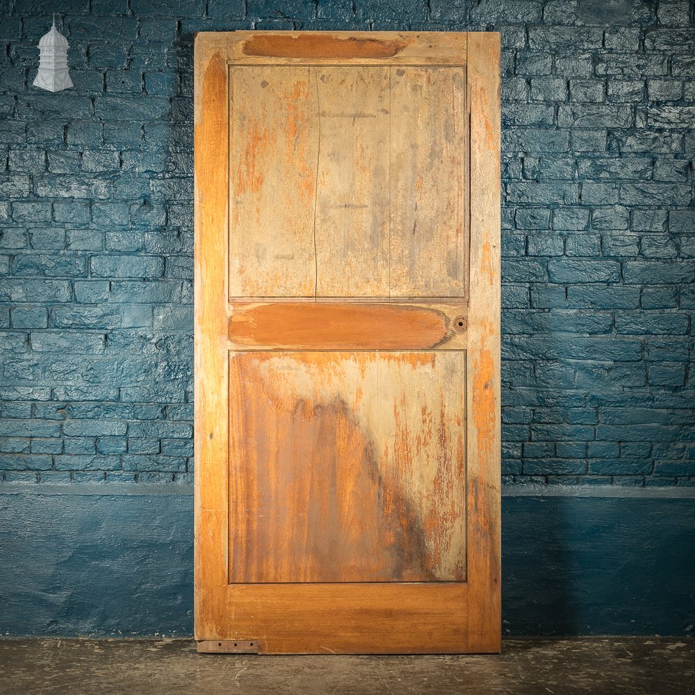 Paneled Hardwood Door, Early 20th C 2 Panel Mahogany