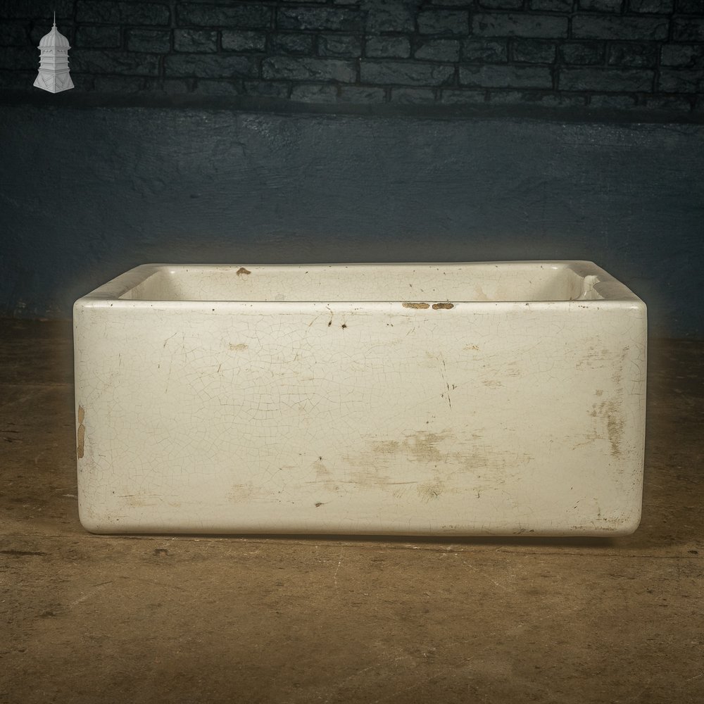 Belfast Butler Sink, Worn White Glaze Finish