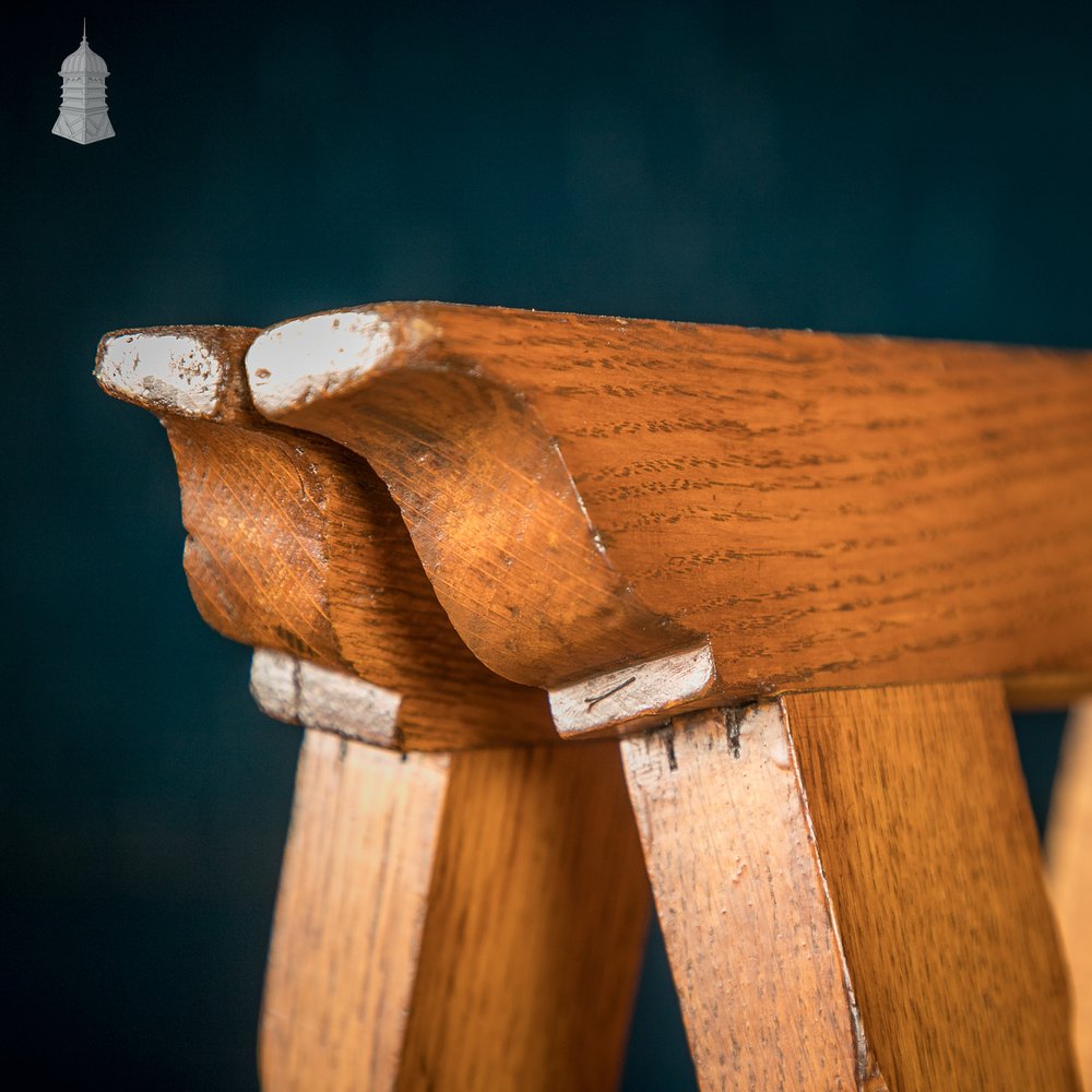 Oak Coffin Stands with circle detail with brass hardware