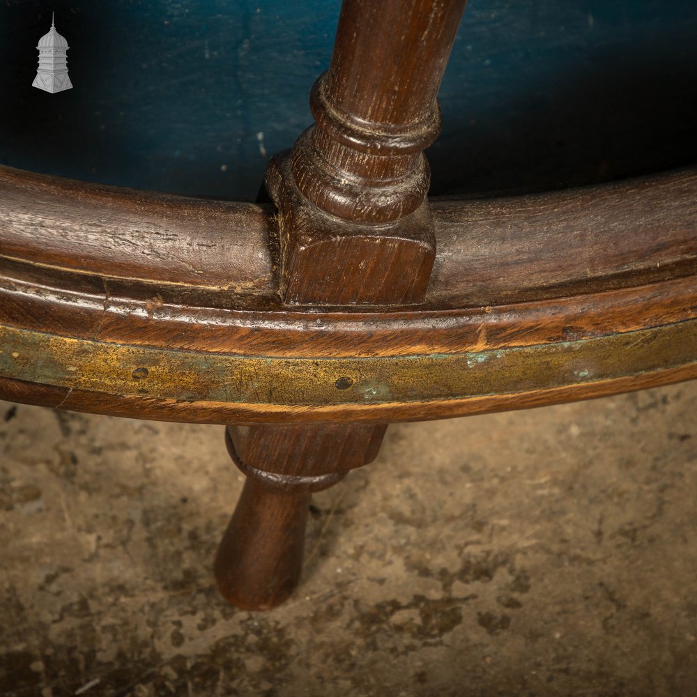 5ft Ship’s Helm / Wheel, Teak and Brass