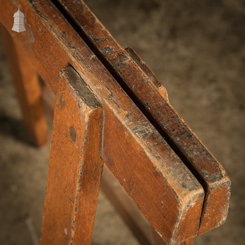 Low Level Coffin Stands, 19th C Pine, Pair