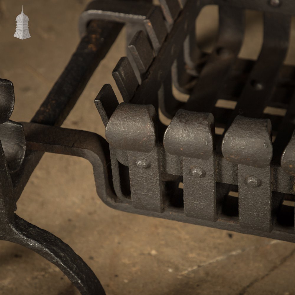 Fire Grate and Andirons, Cast Iron