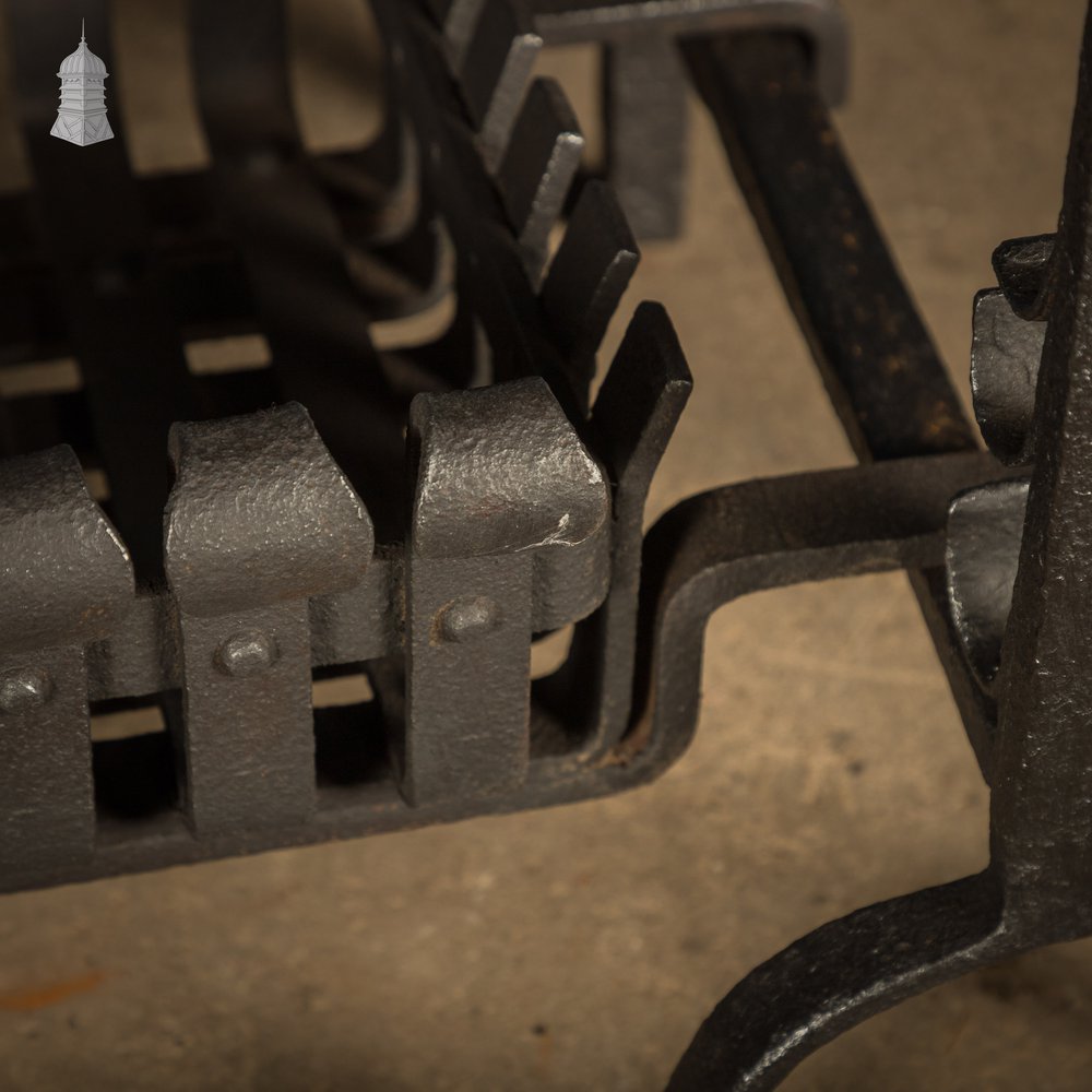 Fire Grate and Andirons, Cast Iron