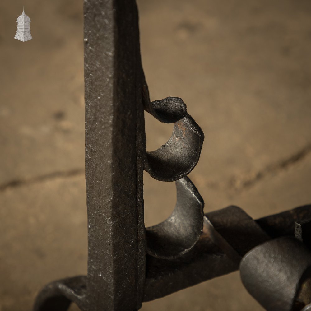 Fire Grate and Andirons, Cast Iron