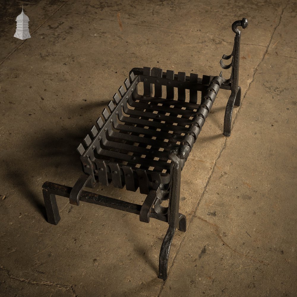 Fire Grate and Andirons, Cast Iron