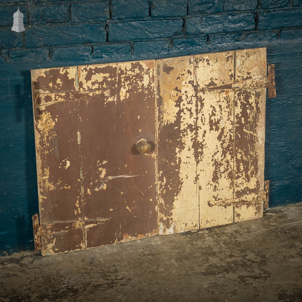 Pine Cupboard Door Pair, Distressed Paint