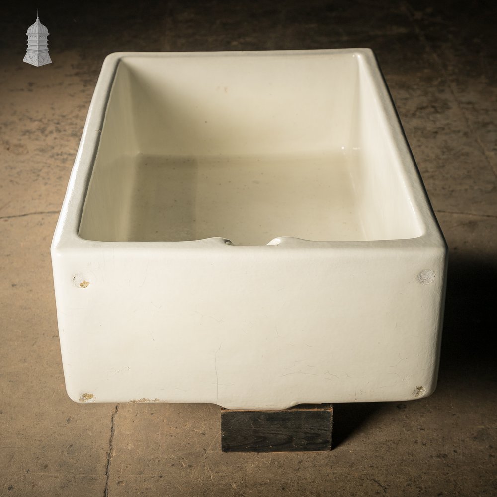 Belfast Butler Sink, Weir Overflow, White Glaze