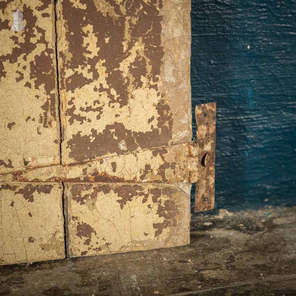 Pine Cupboard Door Pair, Distressed Paint