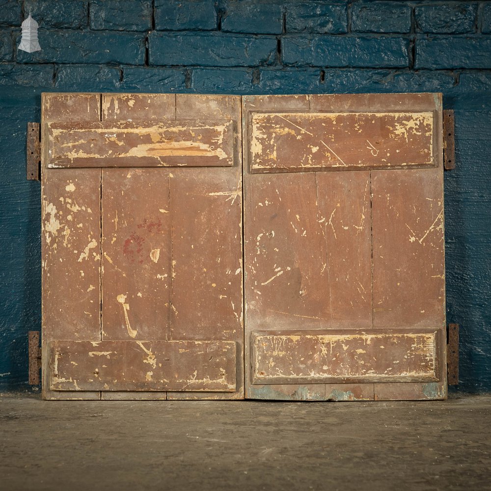 Pine Cupboard Door Pair, Distressed Paint