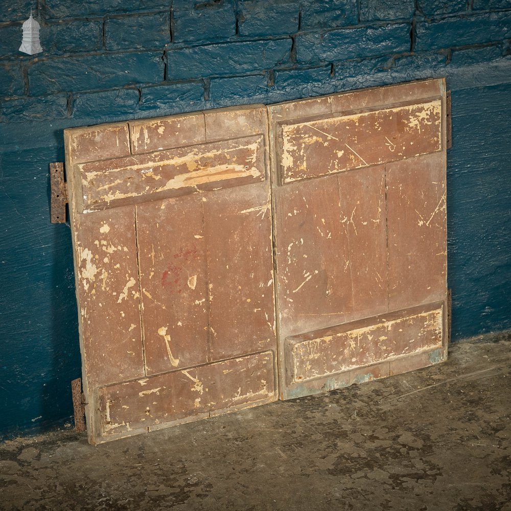 Pine Cupboard Door Pair, Distressed Paint