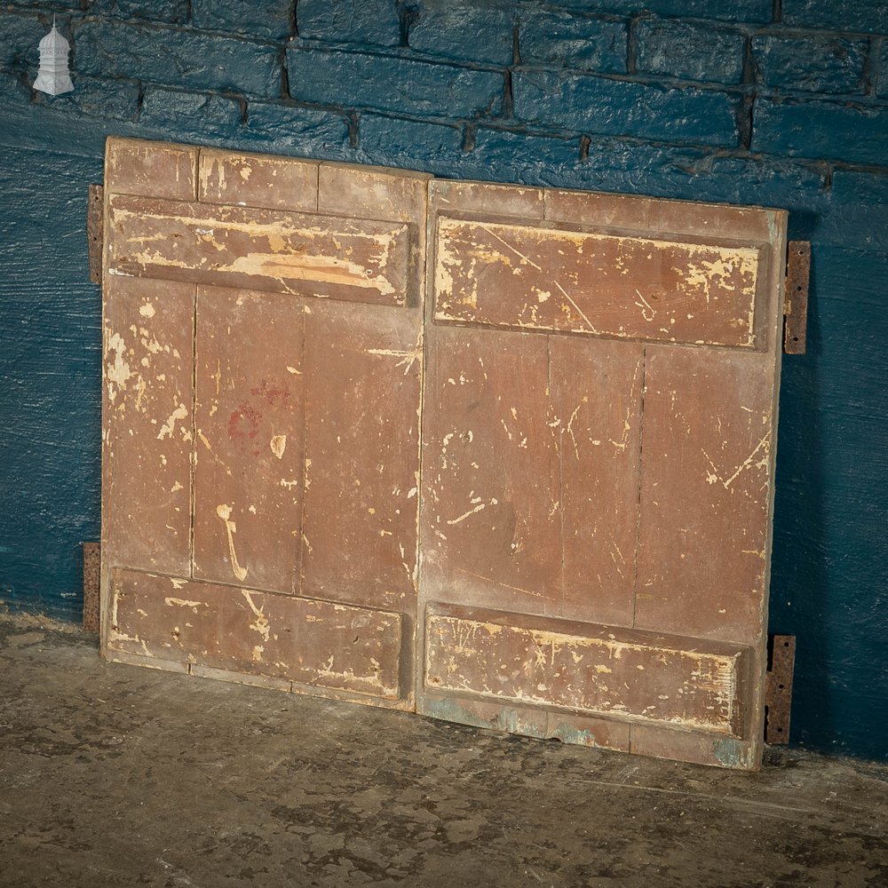 Pine Cupboard Door Pair, Distressed Paint