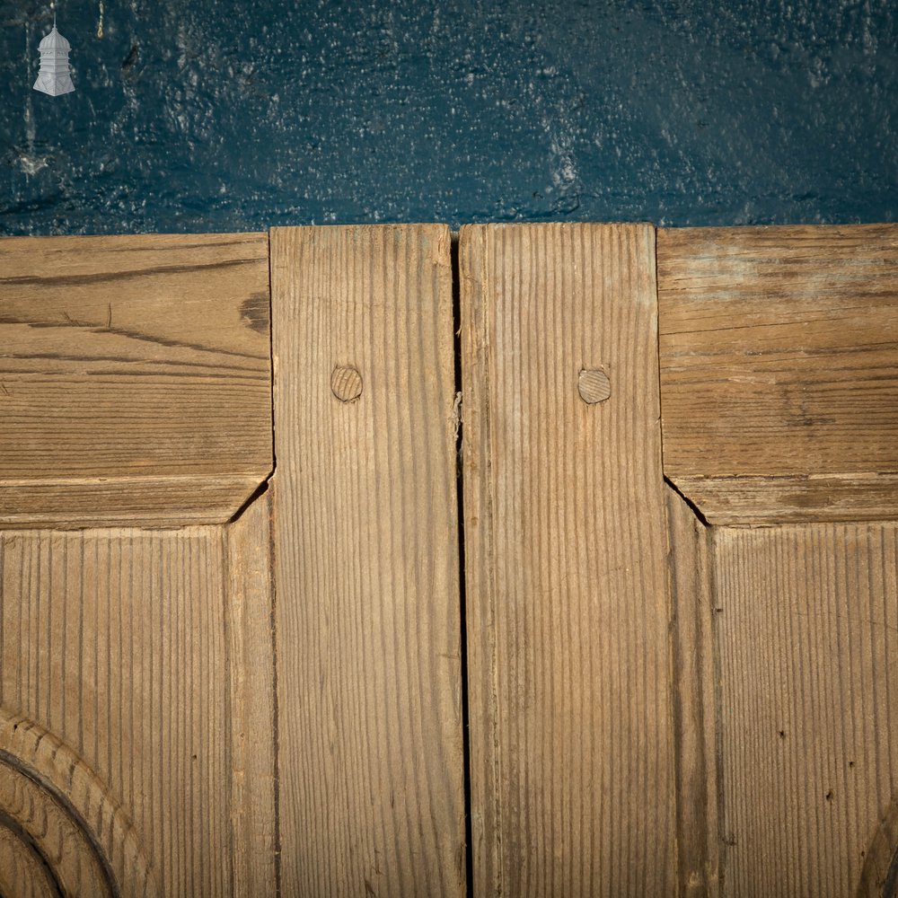 Pine Cupboard Door Pair, Bullseye Rosette Design