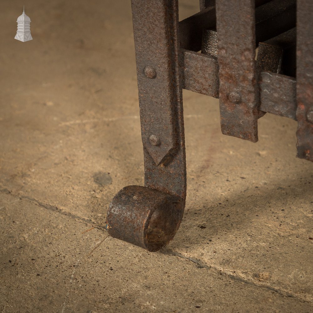 Rustic Fire Basket, Rivited Strap Iron