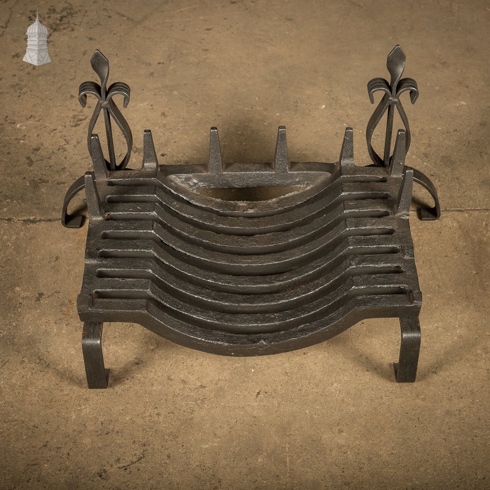 Fire Grate with Andirons, Cast Iron