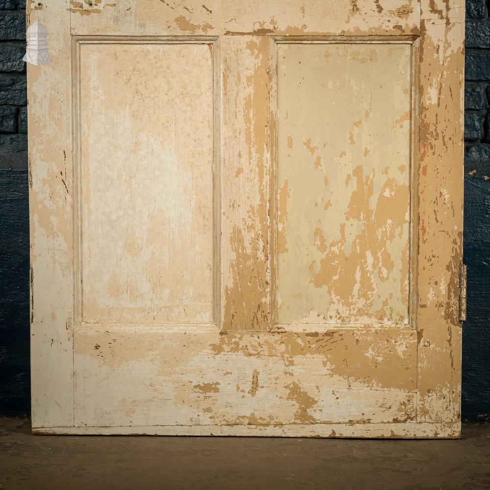 Moulded Panel Door, 6 Panels, Distressed Cream Paint