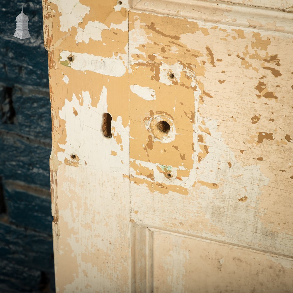 Moulded Panel Door, 6 Panels, Distressed Cream Paint