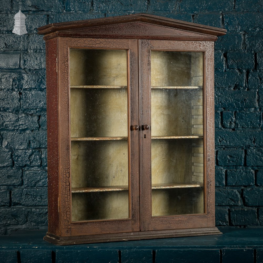 Glazed Display Cabinet, Crackle Finish