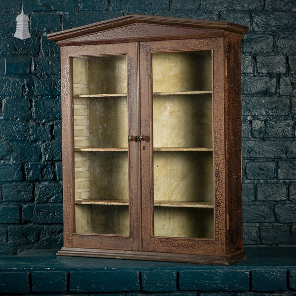 Glazed Display Cabinet, Crackle Finish