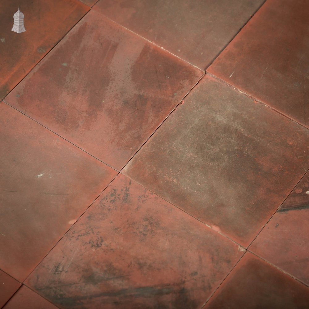 6” x 6” Quarry Tiles, Batch of 217 Reclaimed Red Floor Tiles - 4.8 Square Meters